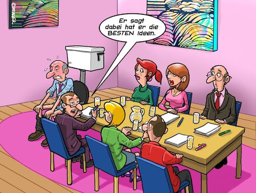 Cartoon: Brainstorming (medium) by Chris Berger tagged idee,klo,kacken,toilette,einfall,meeting,brainstorming,firma,idee,klo,kacken,toilette,einfall,meeting,brainstorming,firma