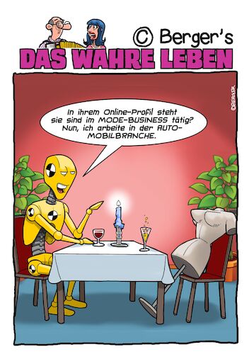 Cartoon: Date (medium) by Chris Berger tagged puppen,date,crash,test,dummy,mannequin,puppen,date,crash,test,dummy,mannequin