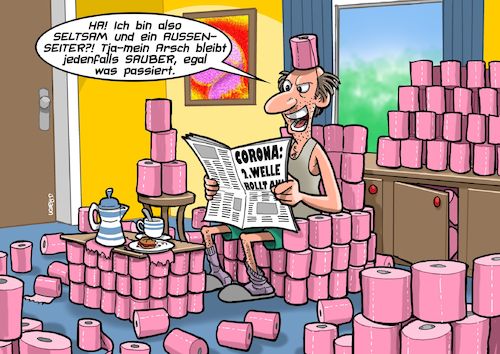 Cartoon: Der Hamster (medium) by Chris Berger tagged hamsterkäufe,klopapier,pandemie,corona,vorrat,covid,soziopath,hamsterkäufe,klopapier,pandemie,corona,vorrat,covid,soziopath