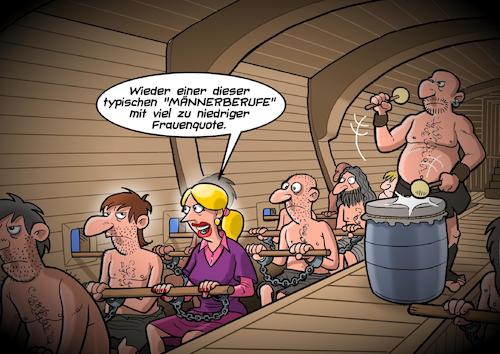 Cartoon: Frauenquote (medium) by Chris Berger tagged galeere,sklave,rudern,frau,frauenquote,gleichberechtigung,frauenanteil,männerberufe,sklavenarbeit,schufterei,galeere,sklave,rudern,frau,frauenquote,gleichberechtigung,frauenanteil,männerberufe,sklavenarbeit,schufterei