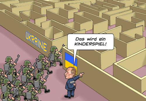 Cartoon: Im Labyrinth (medium) by Joshua Aaron tagged putin,ukraine,krieg,truppen,labyrinth,putin,ukraine,krieg,truppen,labyrinth
