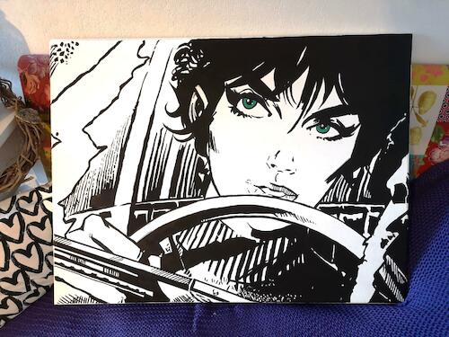 Cartoon: Modesty Blaise (medium) by Joshua Aaron tagged modesty,blaise,comic,art,gemälde,acryl,pop,modesty,blaise,comic,art,gemälde,acryl,pop