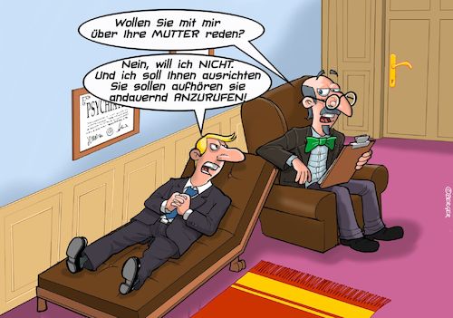 Cartoon: Mutterkomplex (medium) by Chris Berger tagged freud,psychiater,mutter,komplex,stalker,freud,psychiater,mutter,komplex,stalker