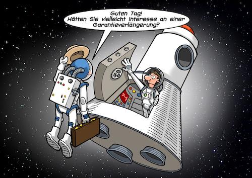 Cartoon: Neulich im All (medium) by Chris Berger tagged garantie,verlängerung,raumkapsel,all,space,astronaut,versicherungsvertreter,verkäufer,garantie,verlängerung,raumkapsel,all,space,astronaut,versicherungsvertreter,verkäufer