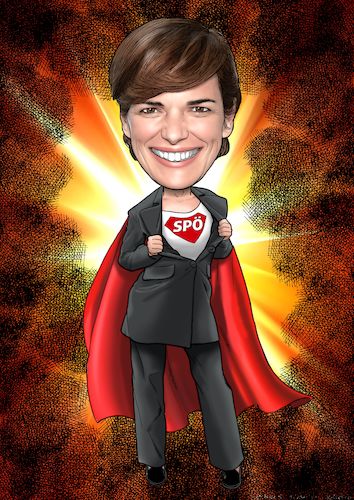 Cartoon: Pamela Rendi Wagner (medium) by Chris Berger tagged superwoman,pamela,rendi,wagner,superwoman,pamela,rendi,wagner
