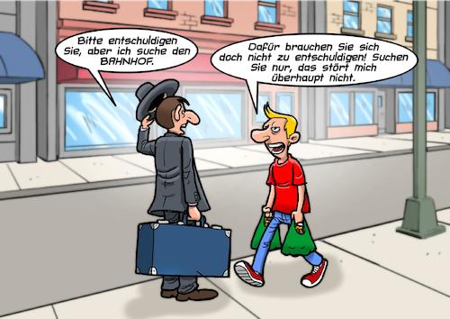 Cartoon: Suche (medium) by Chris Berger tagged bahnhof,wegbeschreibung,suche,auskunft,bahnhof,wegbeschreibung,suche,auskunft
