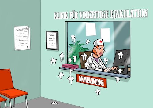 Cartoon: Vorzeitig (medium) by Joshua Aaron tagged ejaculatio,preacox,vorzeitig,frühzeitig,ejaculatio,preacox,vorzeitig,frühzeitig