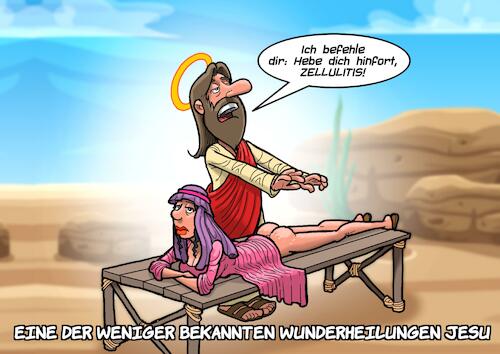 Cartoon: Wunderheilung (medium) by Joshua Aaron tagged jesus,wunder,christentum,heilungen,glaube,jesus,wunder,christentum,heilungen,glaube
