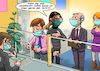 Cartoon: Einzahlung (small) by Joshua Aaron tagged bank,überfall,räuber,covid,corona