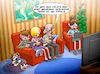 Cartoon: Family Time (small) by Joshua Aaron tagged familie,zusammen,gemeinsam,social,media,smartphone,tablet,tv,sozial,asozial