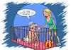 Cartoon: Ganz von vorne (small) by Joshua Aaron tagged neuanfang,leben,beschluss,krise,baby,erwachsener,karriere