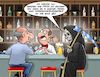 Cartoon: Maskenverweigerer (small) by Joshua Aaron tagged maskengegner,verschwörungstheoretiker,pandemie,covid,tod,bar
