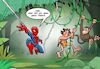 Cartoon: Neulich im Dschungel (small) by Joshua Aaron tagged tarzan,spidey,spinne,spiderman,cheetah,dschungel