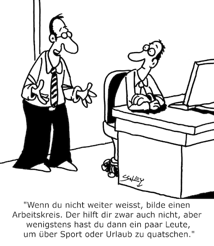 Cartoon: Arbeitsgruppe (medium) by Karsten Schley tagged arbeit,büro,wirtschaft,effektivität,synergien,arbeitsgruppen,kreativität,effizienz,lösungen,gesellschaft,arbeit,büro,wirtschaft,effektivität,synergien,arbeitsgruppen,kreativität,effizienz,lösungen,gesellschaft