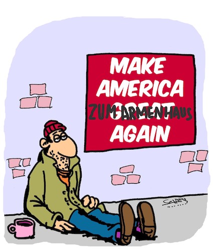 Cartoon: Arm dran (medium) by Karsten Schley tagged usa,trump,sozialkürzungen,krankenversicherung,kapitalismus,ausbeutung,gesellschaft,demokratie,politik,usa,trump,sozialkürzungen,krankenversicherung,kapitalismus,ausbeutung,gesellschaft,demokratie,politik