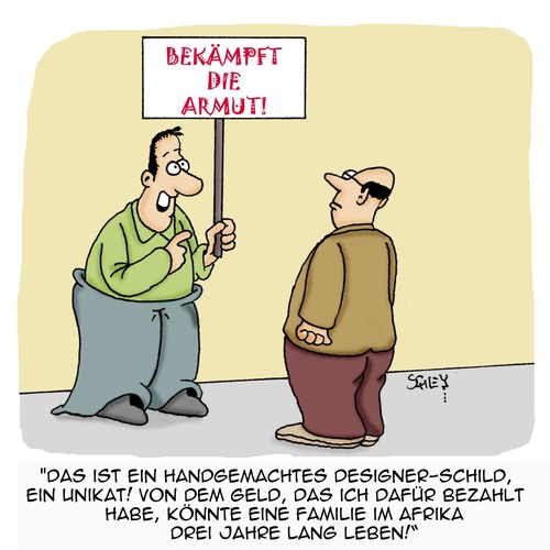 Cartoon: Armut bekämpfen!! (medium) by Karsten Schley tagged armut,ernährung,afrika,protest,politik,entwicklungshilfe,gesellschaft,deutschland,design,armut,ernährung,afrika,protest,politik,entwicklungshilfe,gesellschaft,deutschland,design