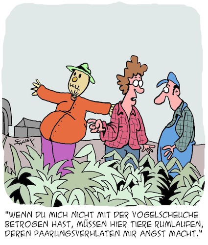 Cartoon: Auf dem Bauernhof (medium) by Karsten Schley tagged landwirtschaft,tiere,landwirte,vogelscheuchen,natur,umwelt,saat,ernährung,gesellschaft,wirtschaft,business,landwirtschaft,tiere,landwirte,vogelscheuchen,natur,umwelt,saat,ernährung,gesellschaft,wirtschaft,business