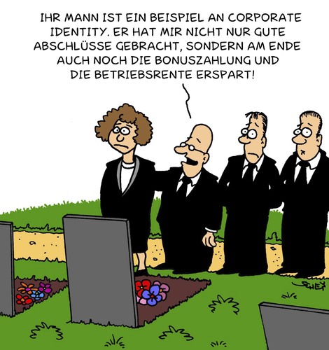 Cartoon: Beispiel (medium) by Karsten Schley tagged arbeitgeber,arbeitnehmer,arbeit,motivation,boni,einkommen,prämie,rente,betriebsrente,pension,tod,sterben,männer,frauen,gesellschaft,deutschland,arbeitgeber,arbeitnehmer,arbeit,motivation,boni,einkommen,rente,pension,tod