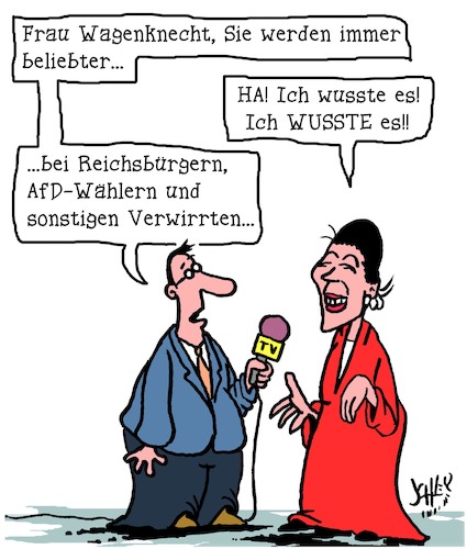 Cartoon: Beliebt (medium) by Karsten Schley tagged sarah,wagenknecht,die,linke,afd,populismus,rechtsextremismus,politik,demokratie,wählerfang,opposition,wähler,gesellschaft,europa,deutschland,sarah,wagenknecht,die,linke,afd,populismus,rechtsextremismus,politik,demokratie,wählerfang,opposition,wähler,gesellschaft,europa,deutschland