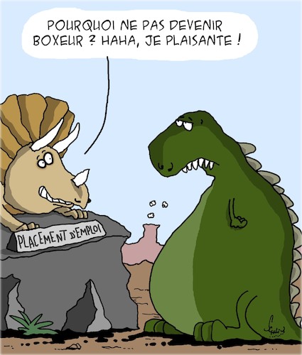 Cartoon: Carriere (medium) by Karsten Schley tagged sports,boxe,professions,consultants,dinosaures,animaux,sports,boxe,professions,consultants,dinosaures,animaux