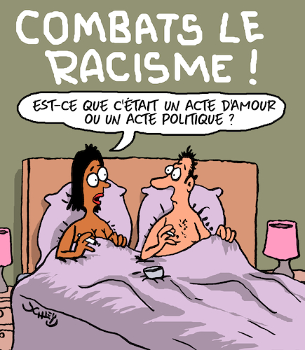 Cartoon: Combats le Racisme ! (medium) by Karsten Schley tagged racisme,attitide,amour,politique,medias,societe,racisme,attitide,amour,politique,medias,societe