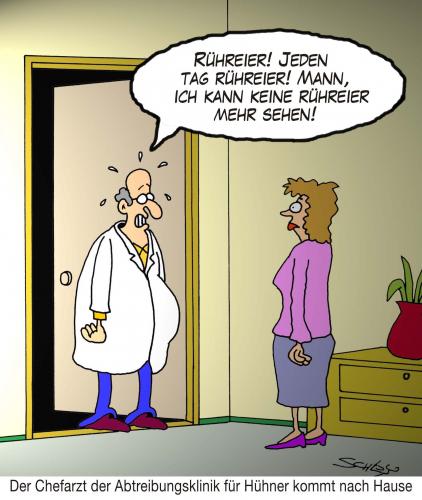 Cartoon: Der Abtreibungs-Arzt (medium) by Karsten Schley tagged medizin,tiere,ehe,abtreibung