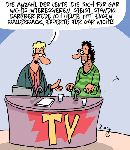 Cartoon: Der Experte (medium) by Karsten Schley tagged tv,medien,experten,talkshows,interesselosigkeit,gesellschaft,tv,medien,experten,talkshows,interesselosigkeit,gesellschaft