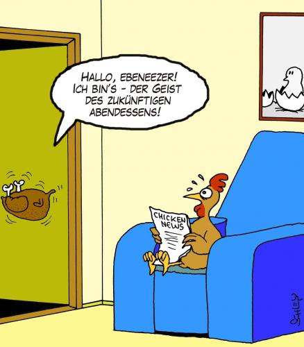 Cartoon: Der Geist (medium) by Karsten Schley tagged tiere,literatur,charles,dickens,ernährung
