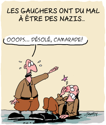 Cartoon: Droite et Gauche... (medium) by Karsten Schley tagged politique,extremisme,fascisme,europe,elections,nazis,politique,extremisme,fascisme,europe,elections,nazis