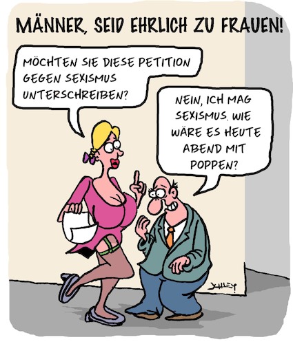 Cartoon: Ehrlichkeit (medium) by Karsten Schley tagged männer,frauen,beziehungen,liebe,ehrlichkeit,dating,männer,frauen,beziehungen,liebe,ehrlichkeit,dating,sex