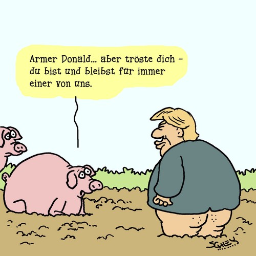 Cartoon: Ein Quantum Trost (medium) by Karsten Schley tagged trump,usa,wahlkampf,frauen,macht,politik,republikaner,skandale,trump,usa,wahlkampf,sex,frauen,macht,politik,republikaner,skandale