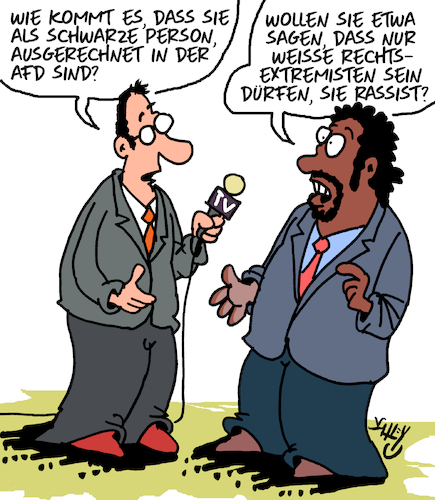 Cartoon: Ein Rassist??! (medium) by Karsten Schley tagged politik,wahlen,migranten,pocs,afd,rechtsextremismus,neonazis,grundgesetz,demokratie,deutschland,medien,gesellschaft,politik,wahlen,migranten,pocs,afd,rechtsextremismus,neonazis,grundgesetz,demokratie,deutschland,medien,gesellschaft