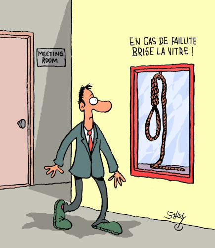 Cartoon: En cas de faillite... (medium) by Karsten Schley tagged economie,ventes,succes,faillite,urgences,economie,ventes,succes,faillite,urgences