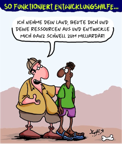 Cartoon: Entwicklungshilfe (medium) by Karsten Schley tagged entwicklungshilfe,europa,afrika,politik,ausbeutung,ressourcen,kapitalismus,profite,konzerne,aktionäre,entwicklungshilfe,europa,afrika,politik,ausbeutung,ressourcen,kapitalismus,profite,konzerne,aktionäre