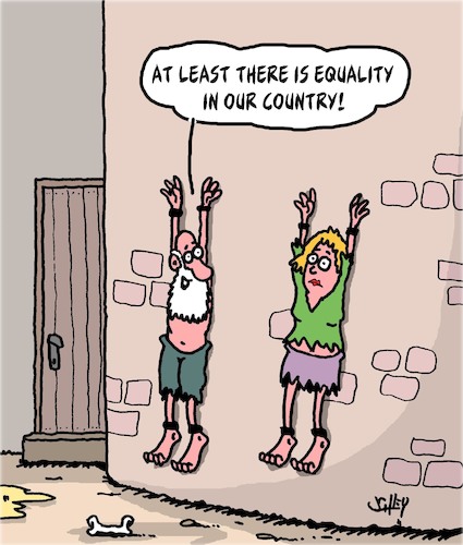 Cartoon: Equality (medium) by Karsten Schley tagged men,women,prisons,equality,dungeons,politics,justice,law,society,men,women,prisons,equality,dungeons,politics,justice,law,society