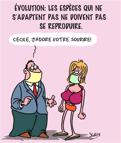 Cartoon: Evolution (medium) by Karsten Schley tagged hommes,femmes,sexe,amour,desir,relations,hommes,femmes,sexe,amour,desir,relations