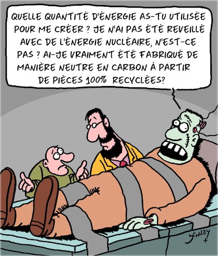 Cartoon: Frankenstein et Environnement (medium) by Karsten Schley tagged frankenstein,literature,films,divertissement,environnement,politique,frankenstein,literature,films,divertissement,environnement,politique