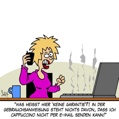 Cartoon: Frauen und Technik (medium) by Karsten Schley tagged business,kommunikation,cappuccino,computer,technik,frauen,frauen,technik,computer,cappuccino,kommunikation,business