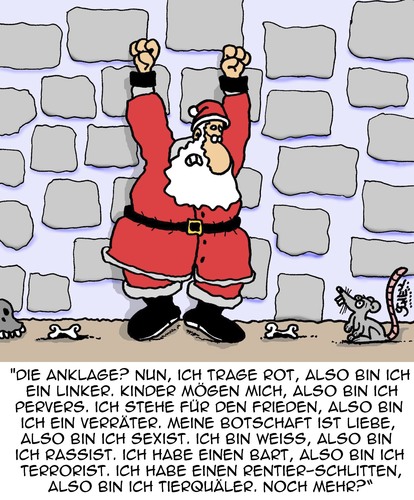 Cartoon: Frohes Fest (medium) by Karsten Schley tagged weihnachten,sexismus,rassismus,tierquälerei,terrorismus,politik,verbrechen,perversion,religion,christentum,feiertage,gesellschaft,wut,weihnachten,sexismus,rassismus,tierquälerei,terrorismus,politik,verbrechen,perversion,religion,christentum,feiertage,gesellschaft,wut