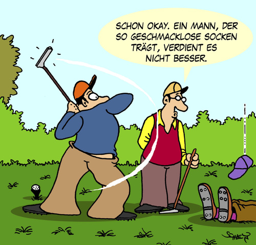 Cartoon: Geschmack (medium) by Karsten Schley tagged kleidung,mode,sport,golf,gesundheit,männer,kleidung,mode,golf,sport,gesundheit,männer