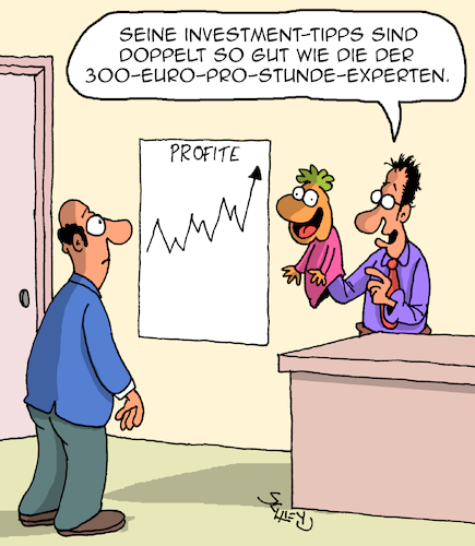 Cartoon: Guter Rat (medium) by Karsten Schley tagged investments,berater,experten,finanzen,wirtschaft,business,umsatz,gewinne,honorare,gesellschaft,investments,berater,experten,finanzen,wirtschaft,business,umsatz,gewinne,honorare,gesellschaft