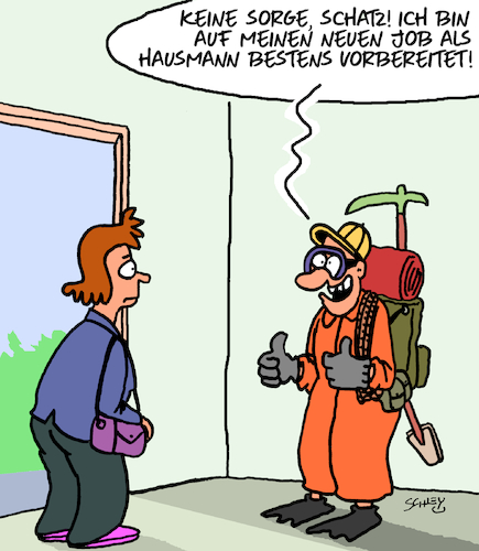 Cartoon: Hausmann (medium) by Karsten Schley tagged ehe,liebe,beziehungen,männer,frauen,arbeit,arbeitsteilung,hausmänner,hausarbeit,geschlechter,gesellschaft,ehe,liebe,beziehungen,männer,frauen,arbeit,arbeitsteilung,hausmänner,hausarbeit,geschlechter,gesellschaft