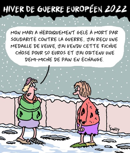 Cartoon: Hiver de Guerre (medium) by Karsten Schley tagged hiver,guerre,politique,russie,ukraine,froid,famine,inflation,solidarite,energie,hiver,guerre,politique,russie,ukraine,froid,famine,inflation,solidarite,energie