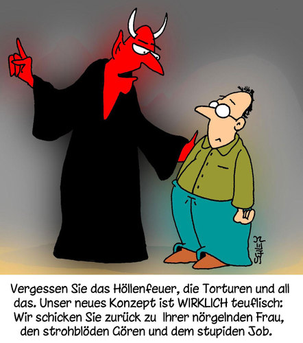 Cartoon: Hölle (medium) by Karsten Schley tagged jobs,arbeit,kinder,eltern,christentum,hölle,beziehungen,frauen,männer,tod,religion,ehe,ehe,religion,tod,männer,frauen,beziehungen,hölle,christentum,eltern,arbeit,kinder,jobs