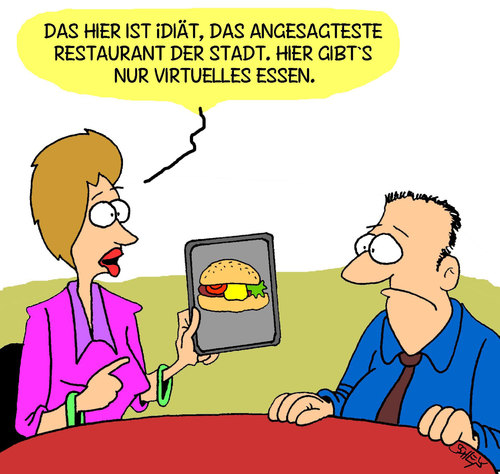 Cartoon: iDiät (medium) by Karsten Schley tagged gesellschaft,ernährung,gesundheit,technik,computer,kommunikation,ipad,gesellschaft,ernährung,gesundheit,technik,computer,kommunikation,ipad