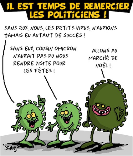 Cartoon: Il est temps de dire merci ! (medium) by Karsten Schley tagged politiciens,corona,societe,sante,virus,medias,fetes,noel,omicron,politiciens,corona,societe,sante,virus,medias,fetes,noel,omicron