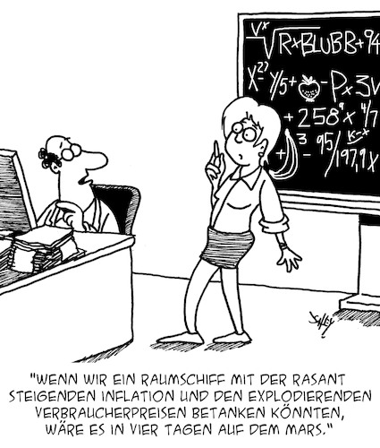 Cartoon: Inflation und Preise (medium) by Karsten Schley tagged inflation,verbraucherpreise,geld,einkommen,energie,treibstoff,märkte,wirtschaft,raumfahrt,forschung,wissenschaft,politik,gesellschaft,inflation,verbraucherpreise,geld,einkommen,energie,treibstoff,märkte,wirtschaft,raumfahrt,forschung,wissenschaft,politik,gesellschaft