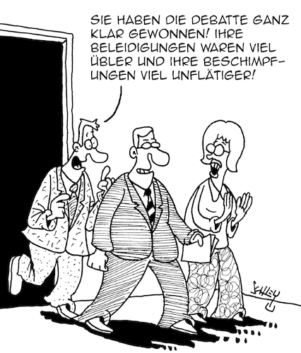 Cartoon: Klarer Gewinner (medium) by Karsten Schley tagged wahlen,debatten,demokratie,wahlkampf,kandidaten,parteien,debattenkultur,gesellschaft,wahlen,debatten,demokratie,wahlkampf,kandidaten,parteien,debattenkultur,gesellschaft