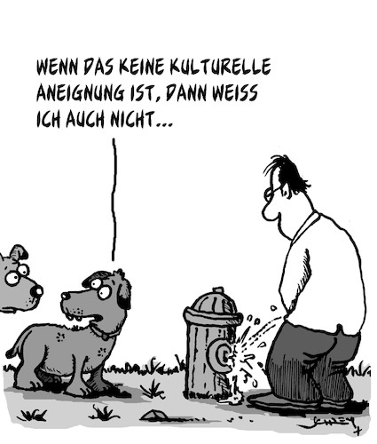 Cartoon: Kulturelle Aneignung (medium) by Karsten Schley tagged medien,kultur,vielfalt,bigotterie,meinung,politik,unterdrückung,modetrends,gesellschaft,medien,kultur,vielfalt,bigotterie,meinung,politik,unterdrückung,modetrends,gesellschaft