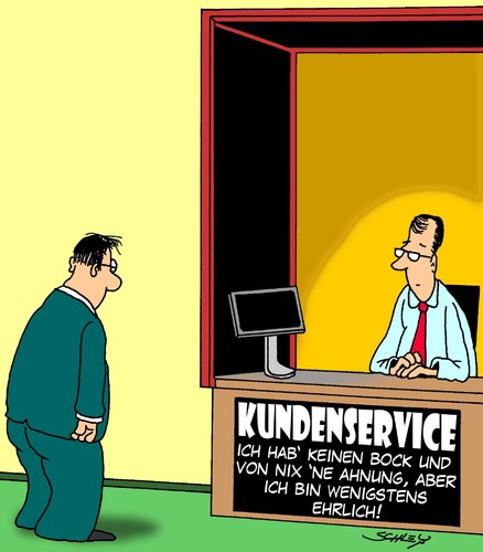 Cartoon: Kundenservice (medium) by Karsten Schley tagged wirtschaft,kunden,geld,service,gesellschaft,finanzen,wirtschaft,kunden,service,geld,gesellschaft,finanzen,kundenservice,handel,verkauf,qualifikation,job,arbeit